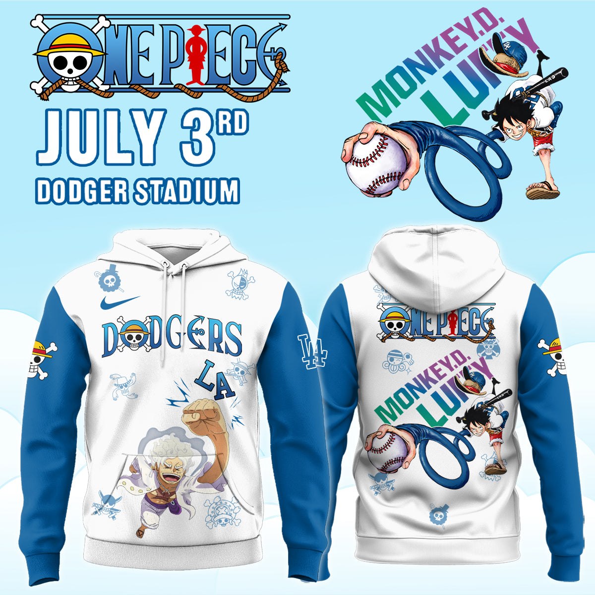Los Angeles Dodgers _ ONE PIECE Night Limited 2025 Hoodie&Jogger