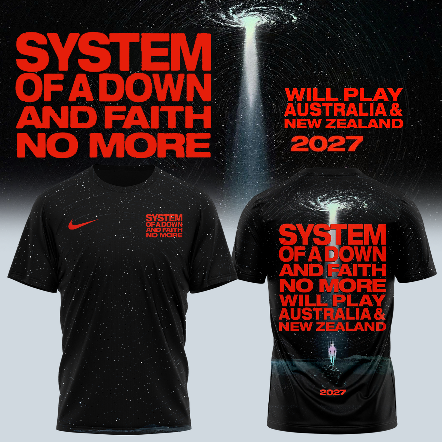,,System Of A Down & Faith No More – Australia & New Zealand Tour 2027 – T-shirt