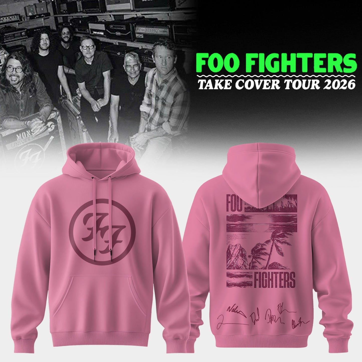 ..Foo Fighters ”Take Cover Tour 2026” Limited Edition Signature - Hoodie