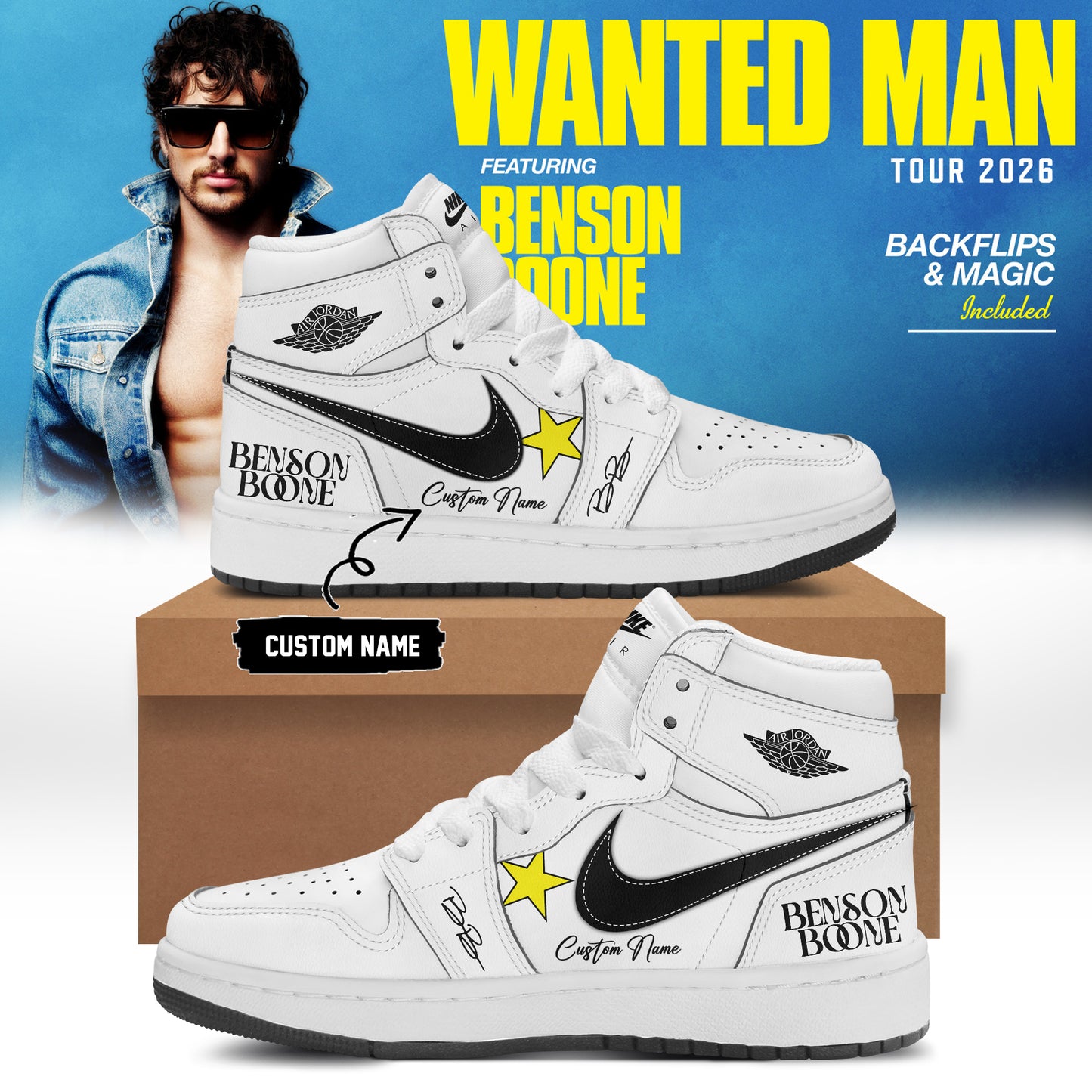 Benson Boone Wanted Man signed Shoes 15