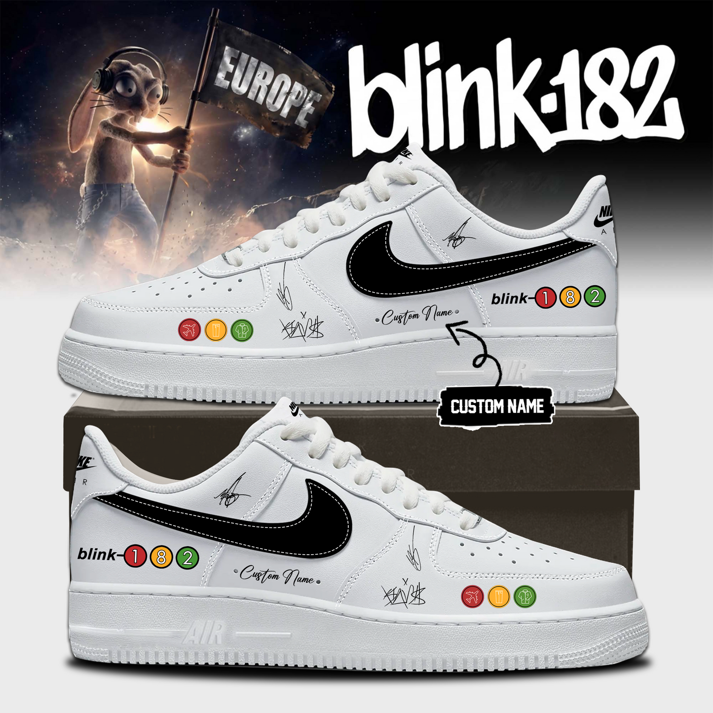 Blink-182 New EU Shows -Limited Edition Signature Shoes 5