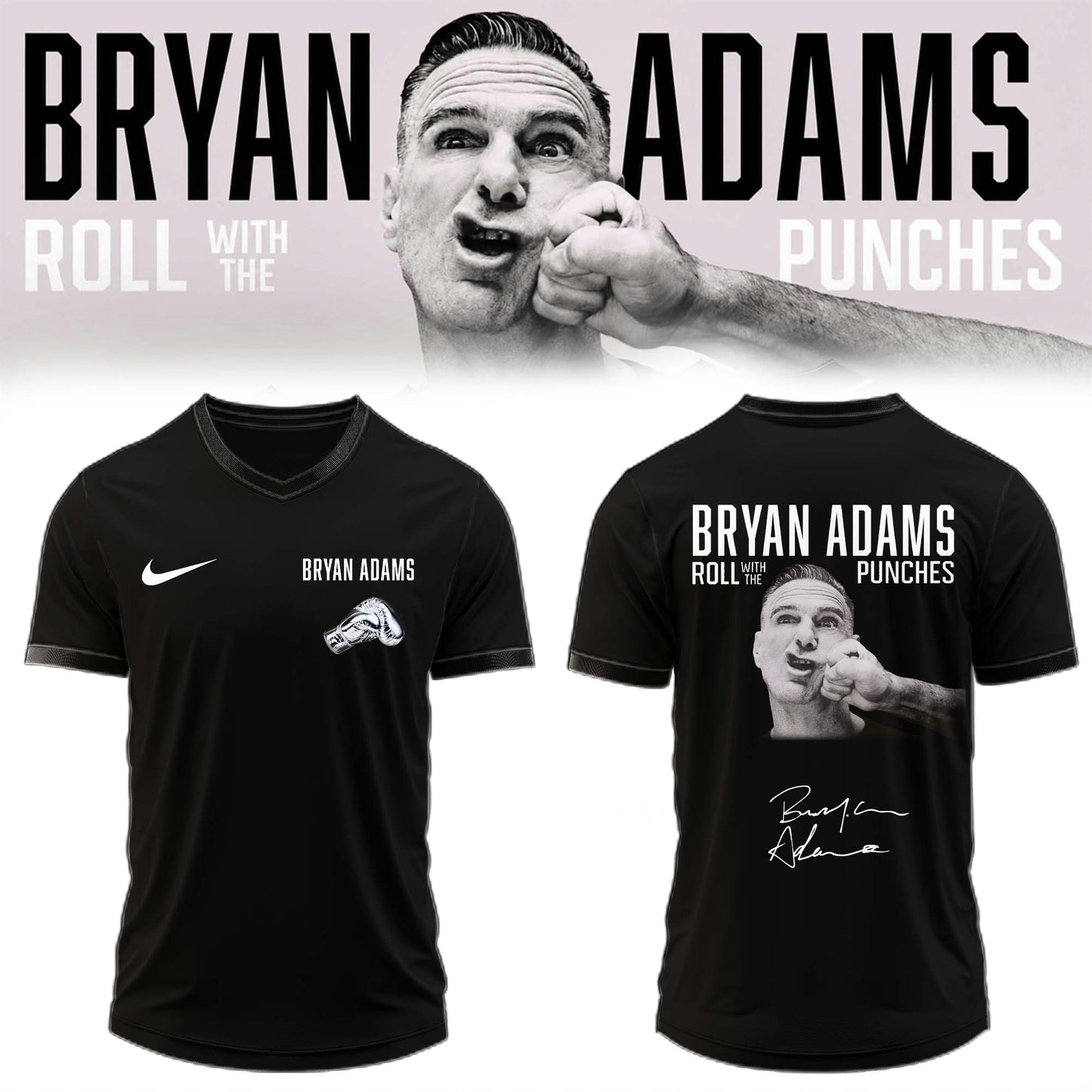 ,.Bryan Adams “Roll With The Punches” Tour 2026 Limited Edition Signature – Jersey