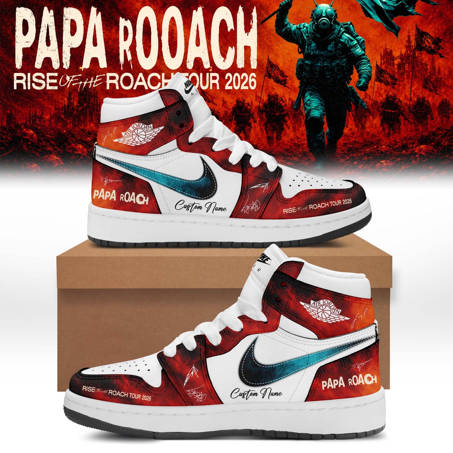 Papa Roach “Rise of the Roach World Tour 2026” Signature Limited Edition – Shoes 13