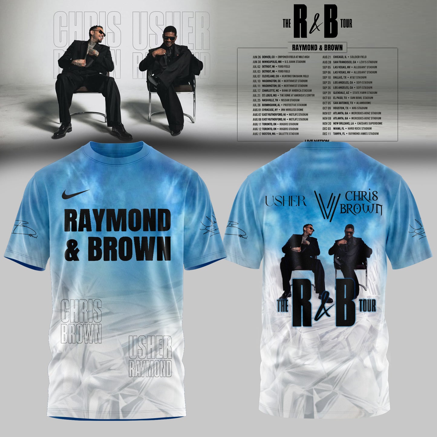 Usher & Chris Brown: The R&B Tour 2026- Limited Edition T-shirt