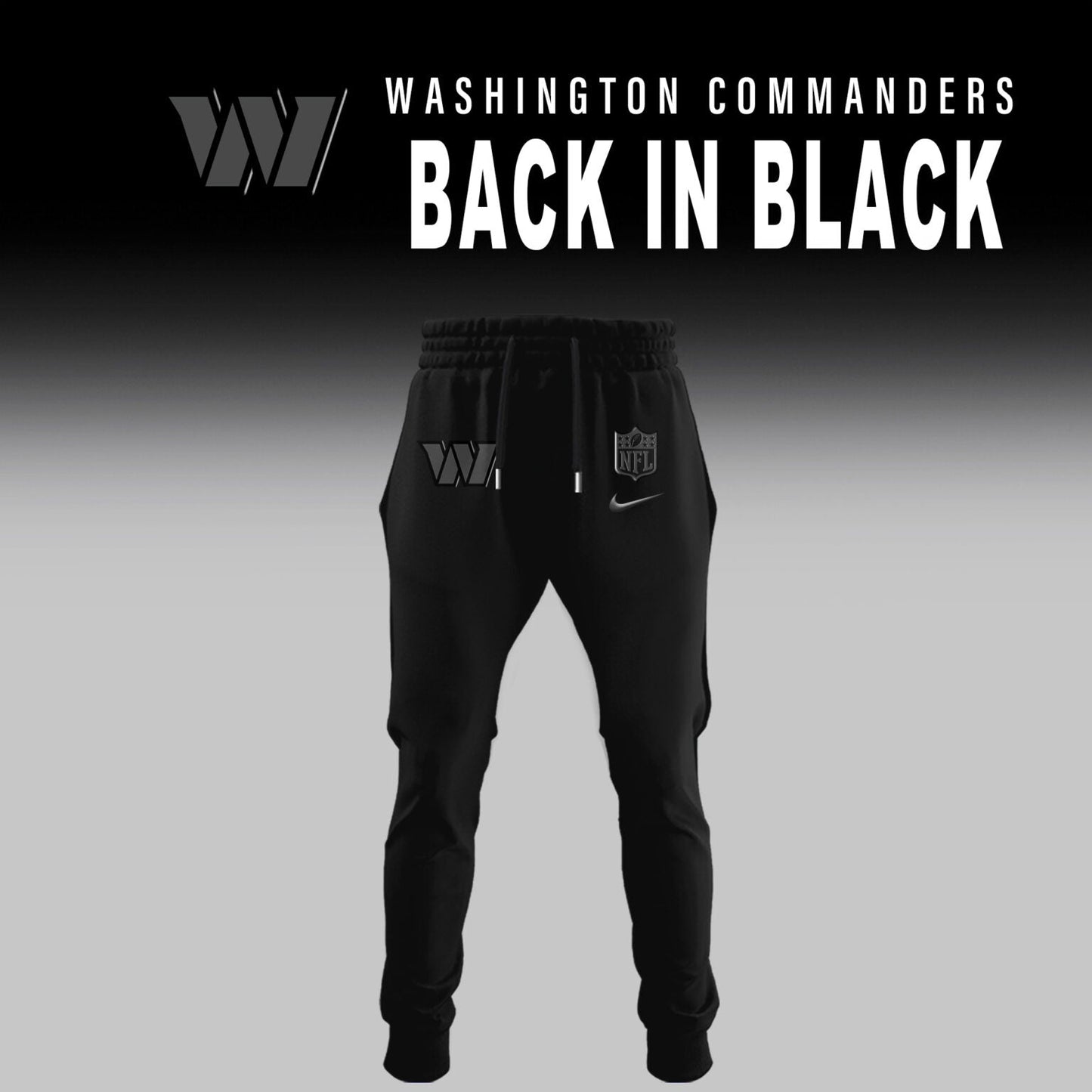 Washington Commanders 2026 Back In Black Limited Half Zip Hoodie