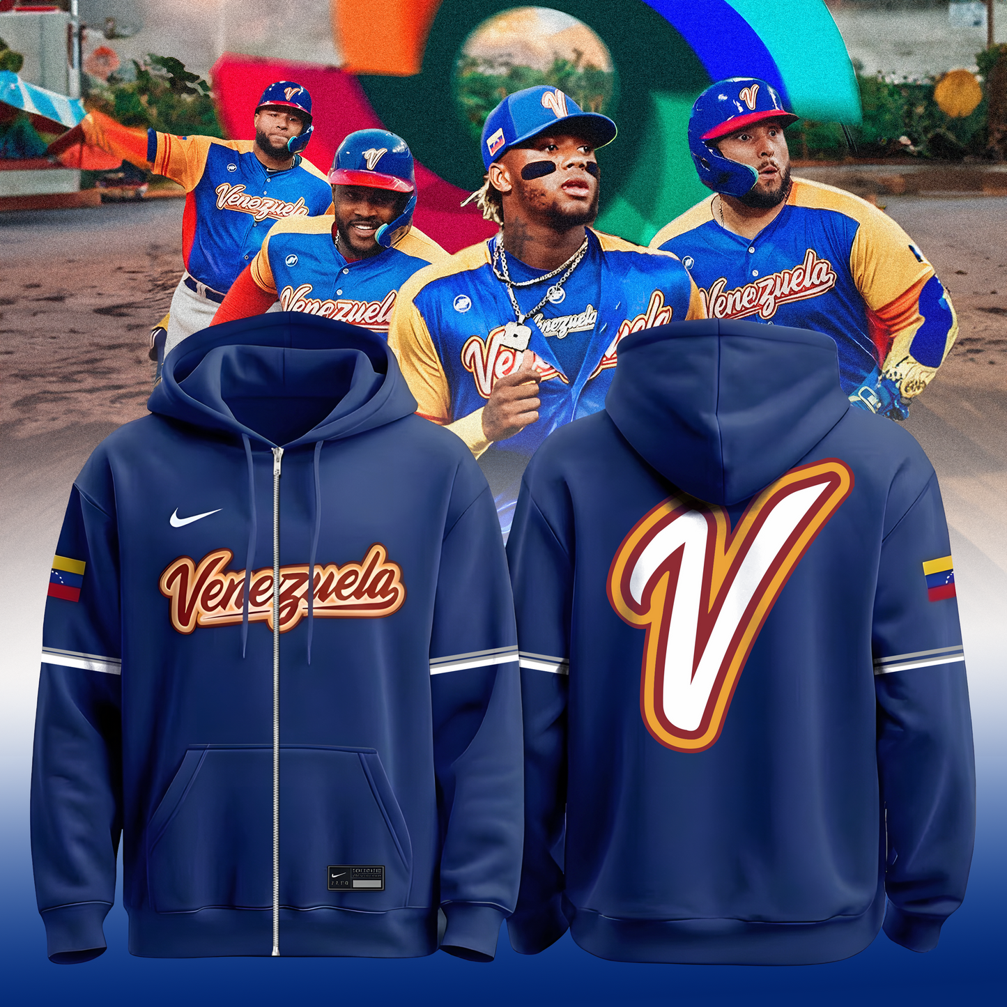 Venezuela Baseball 2026 World Baseball Classic Zip Hoodie
