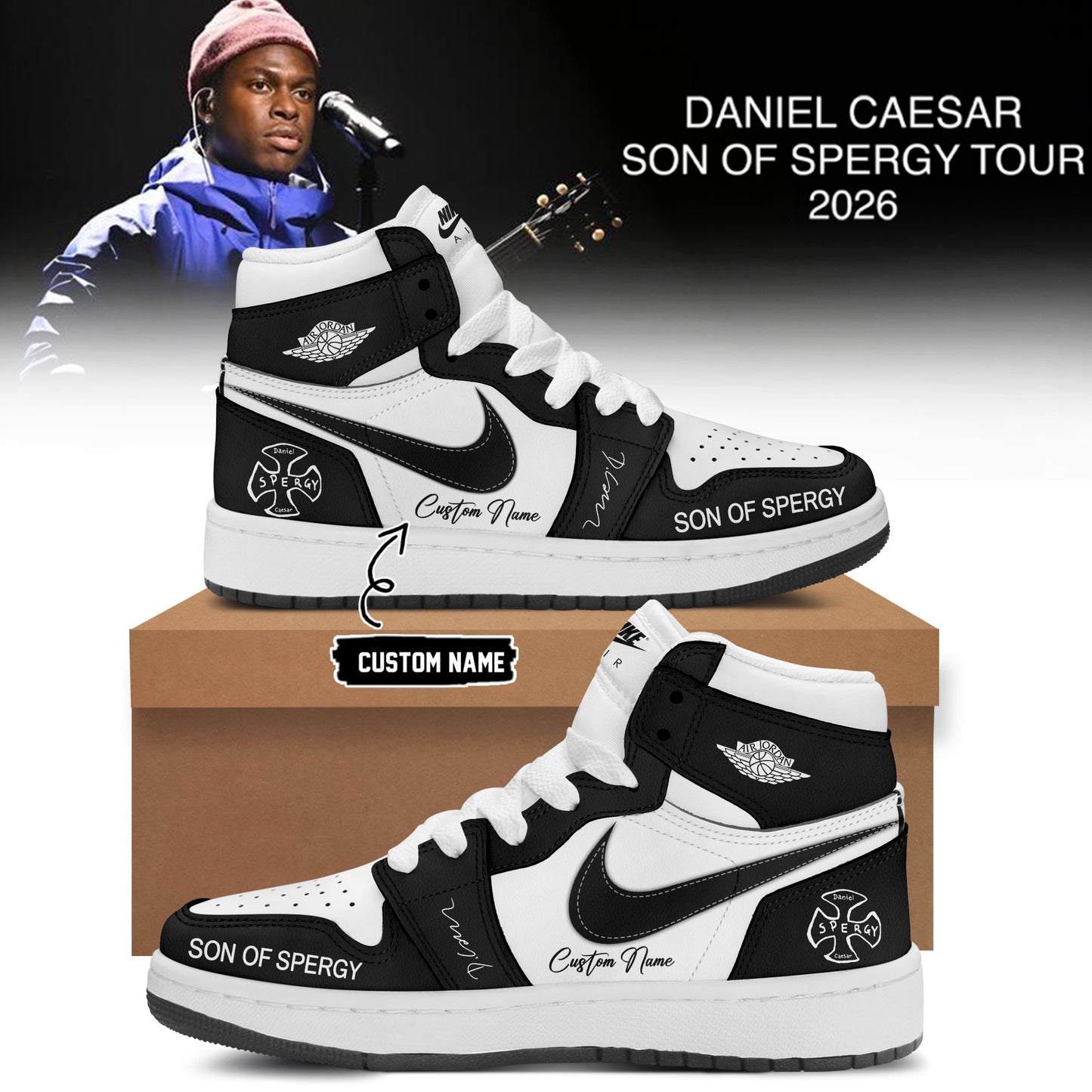Daniel Caesar’s Son of Spergy Tour Signed Shoes 11