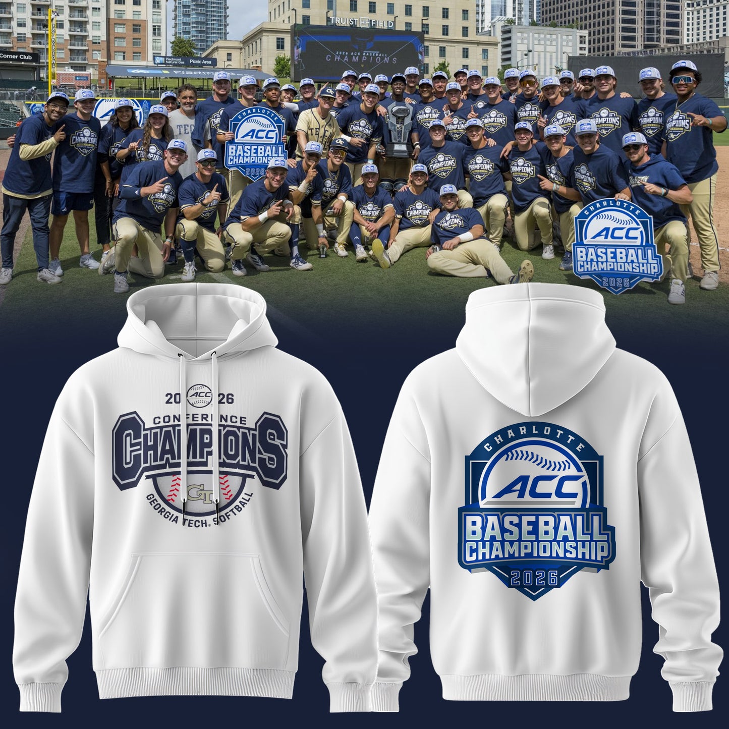 Georgia Tech Yellow Jackets Baseball ACC Tournament Champions Hoodie