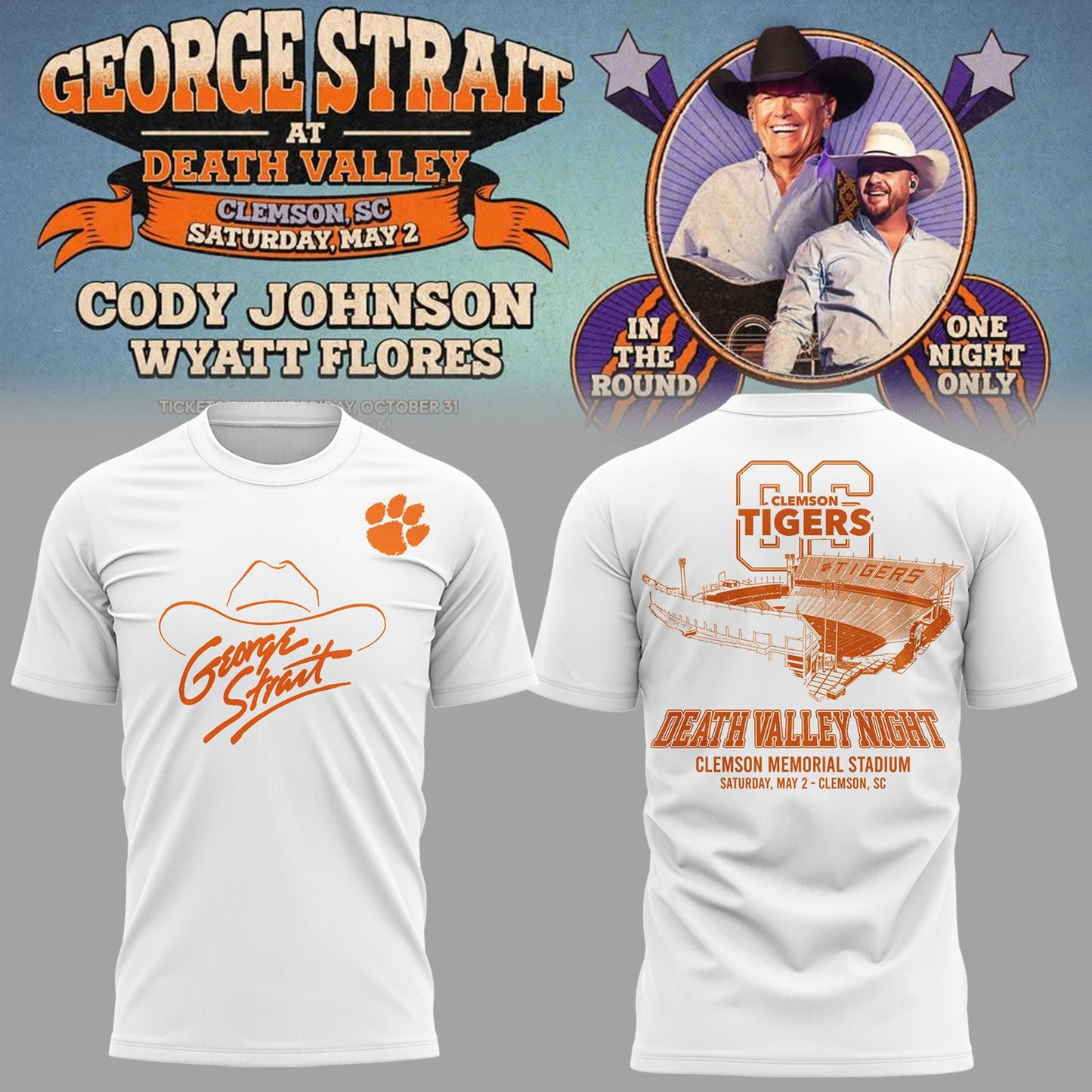 G.Strait 2026 “One-Night Only” Concert at Clemson Memorial Stadium 🤠🎸🐾Shirt