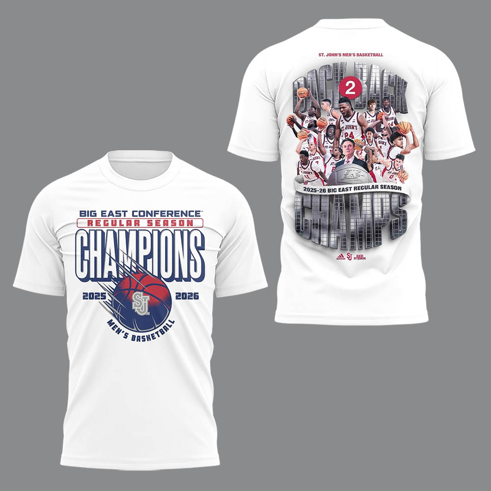 Limited St. John’s Men’s Basketball Back to Back BIG EAST Regular Season Champions TShirt