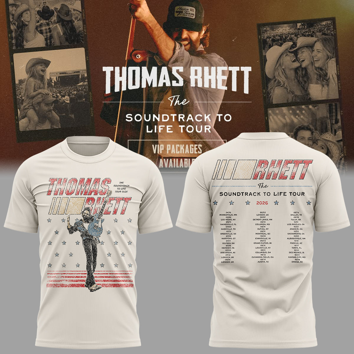 Limited Edition Thomas Rhett The Soundtrack to Life Tour Tshirt