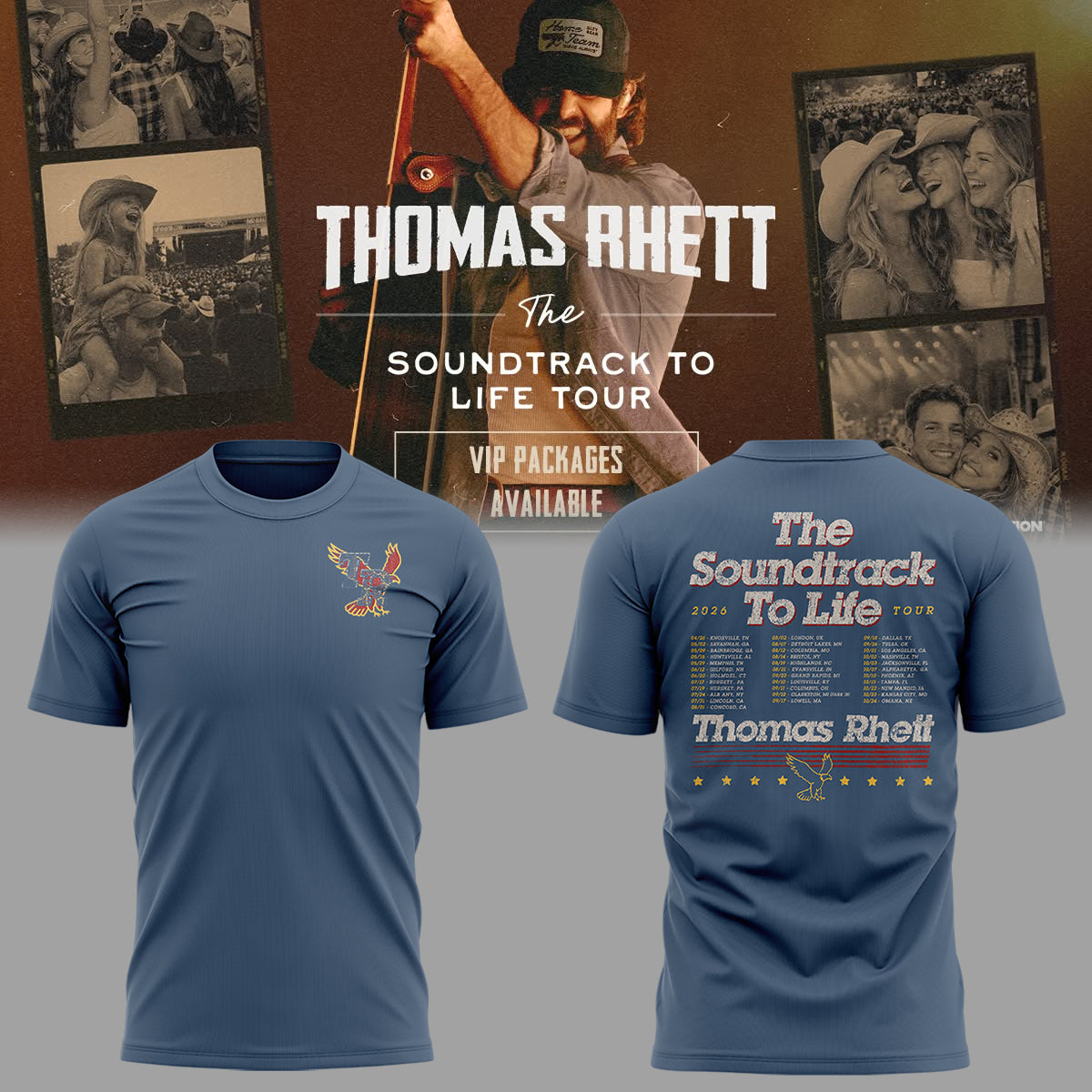 Limited Edition Thomas Rhett The Soundtrack to Life Tour Tshirt