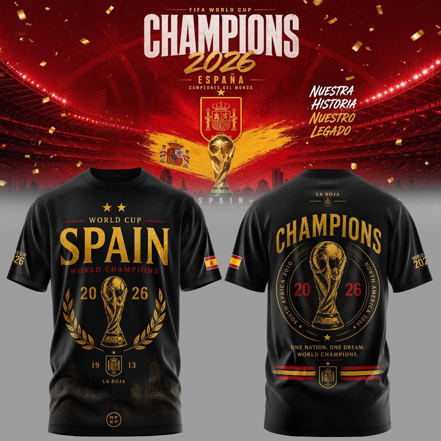 Spain World Cup Champions 2026 TShirt 5
