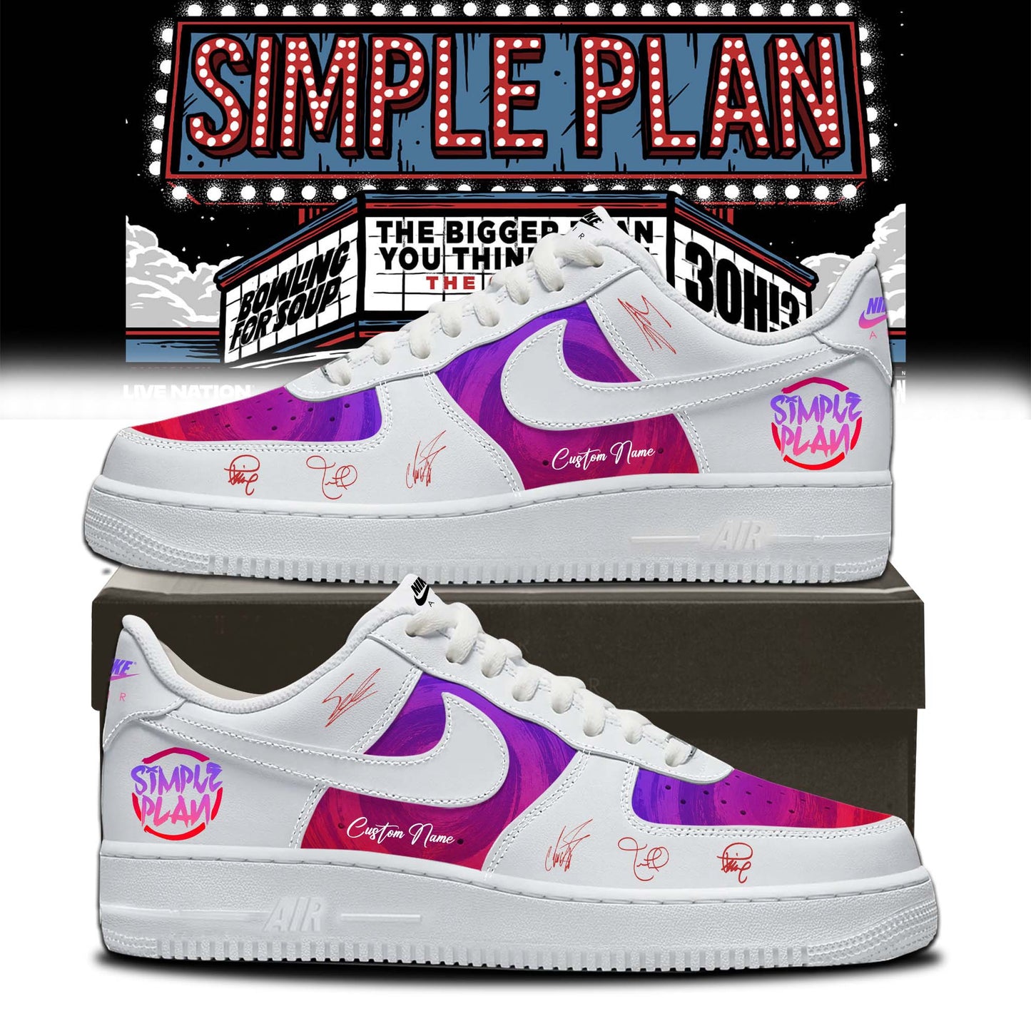 Simple Plan " The Bigger Than You Think! Tour " Shoes 6