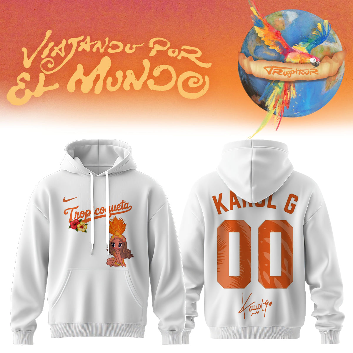 .Karol G – “Nos Vamos de Tour”. Limited Edition Signature Hoodie – Custom Number