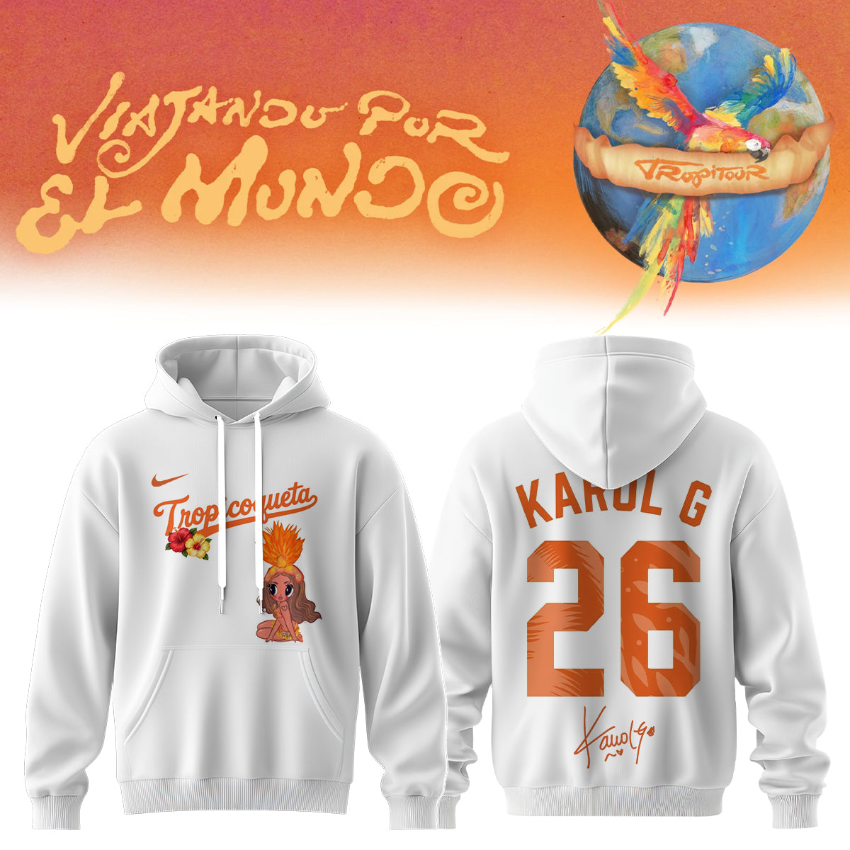 .Karol G – “Nos Vamos de Tour”. Limited Edition Signature Hoodie