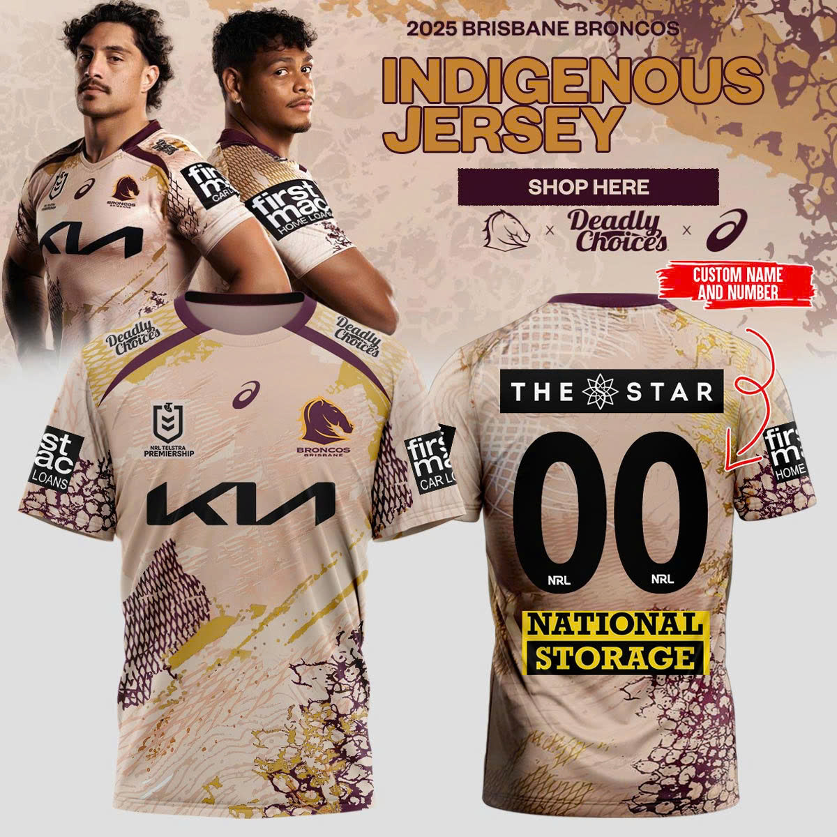 Broncos Launch 2025 Indigenous JERSEY (custom Number)