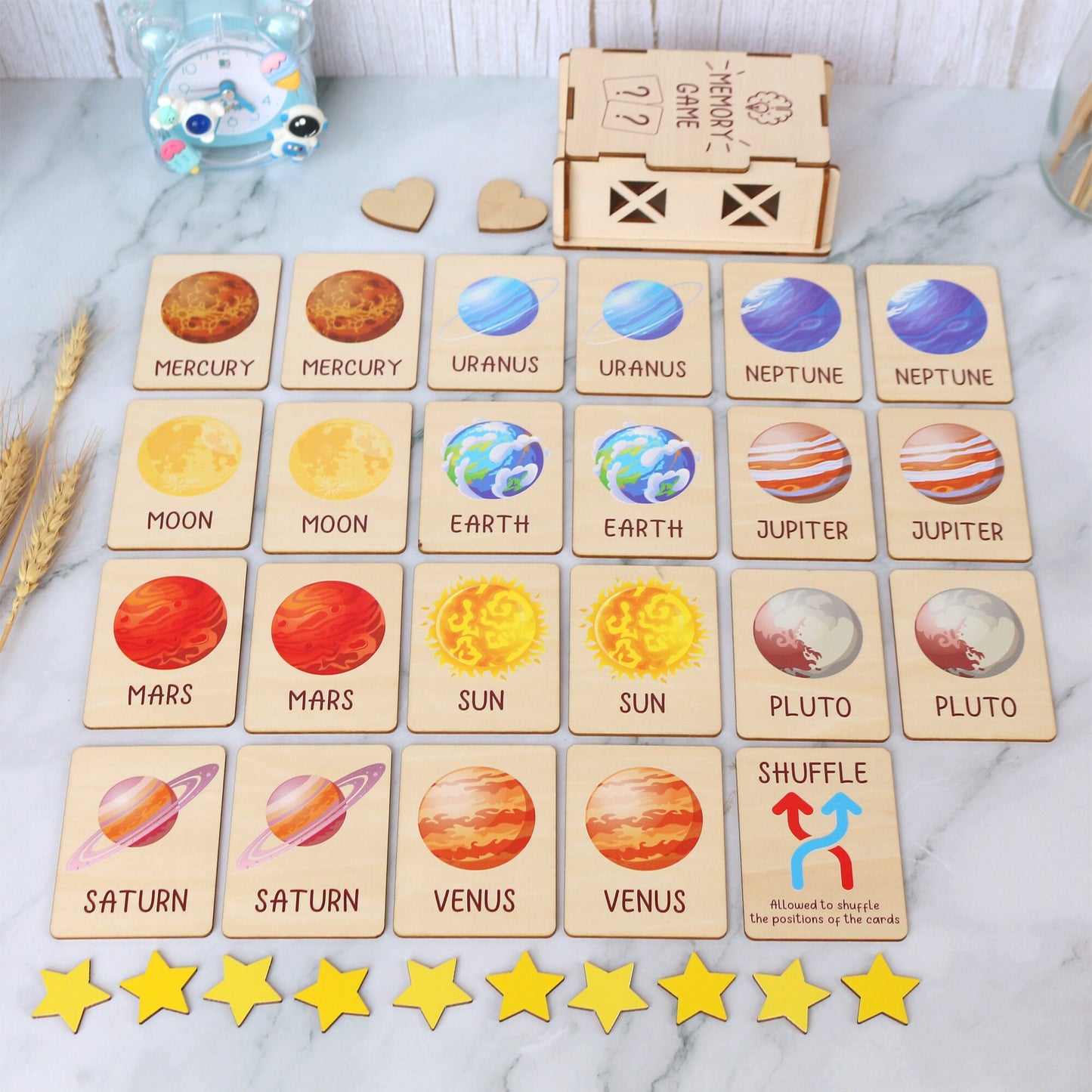 Memory Game for Kids - Matching Cards - Wood Montessori Toys - Learning Toys For Toddlers - Farm Animals Matching Cards- Gifts for Kids
