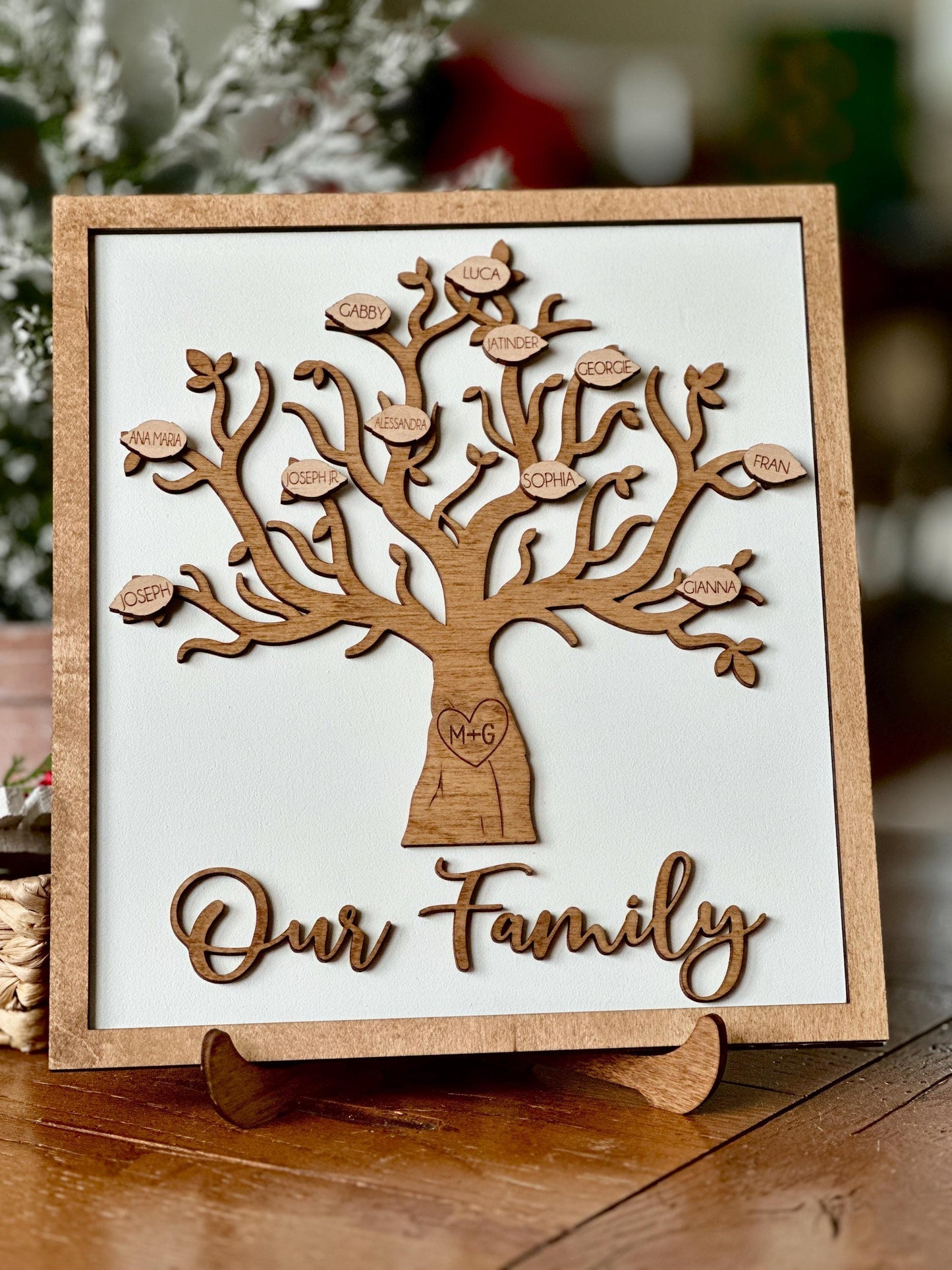 Mother's Day Gift, Grandparent Gift, Personalized Family Tree Sign, Birthday Gift, Gift for Mom, Grandkids Sign, Custom Family Sign
