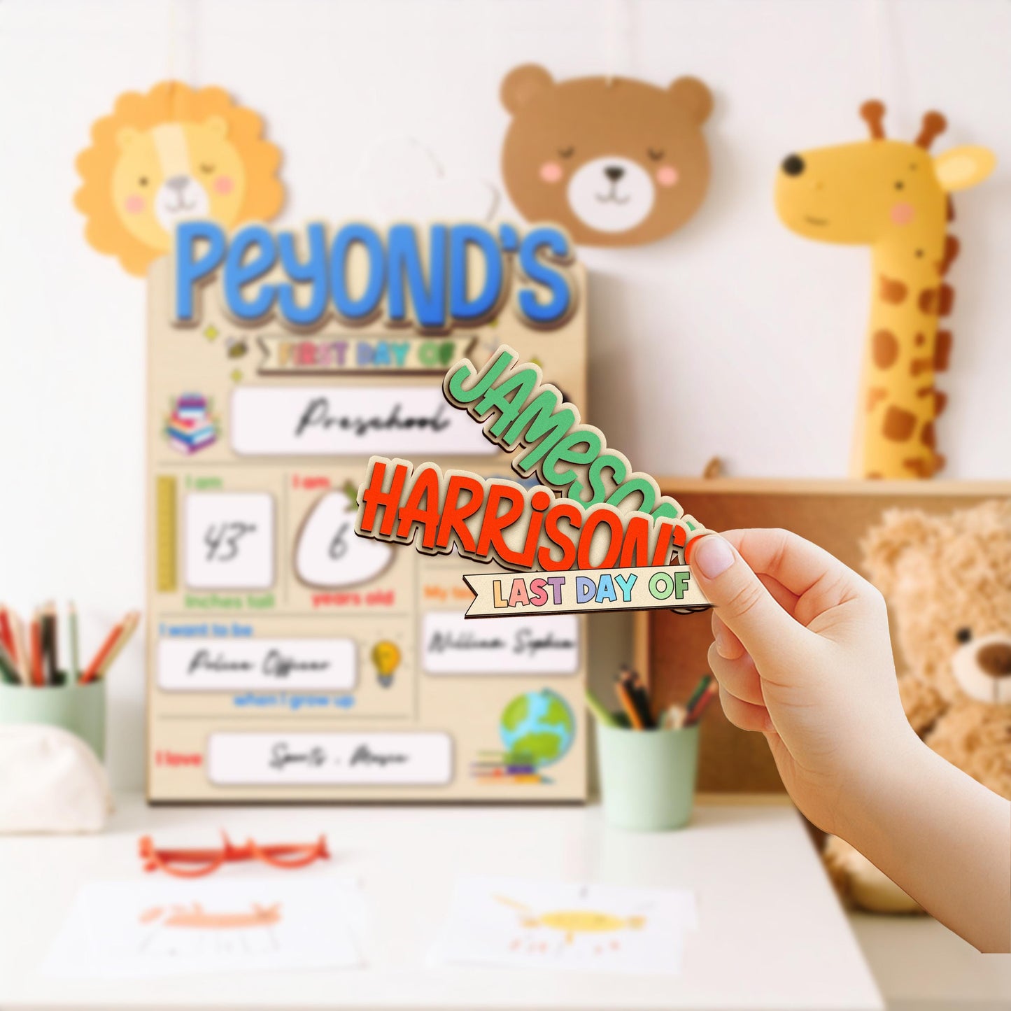 Customized First And Last Day School Sign, Back to School Sign, Kindergarten 1st Day of School Sign, First Day School Wooden School Board