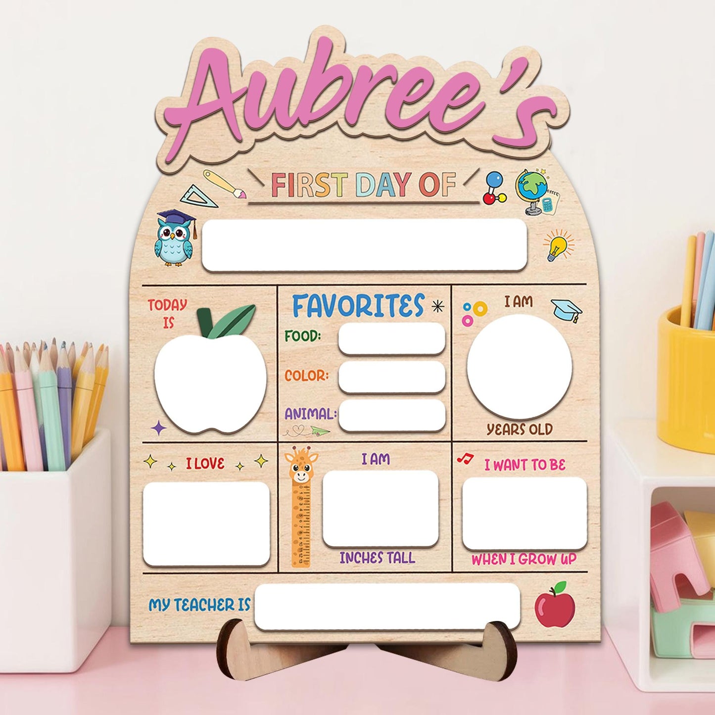 Personalized First And Last Day Of School Sign, Back to School Sign For Photos, Custom Name 1st Day Of School Board, 1st Day Of School Signs