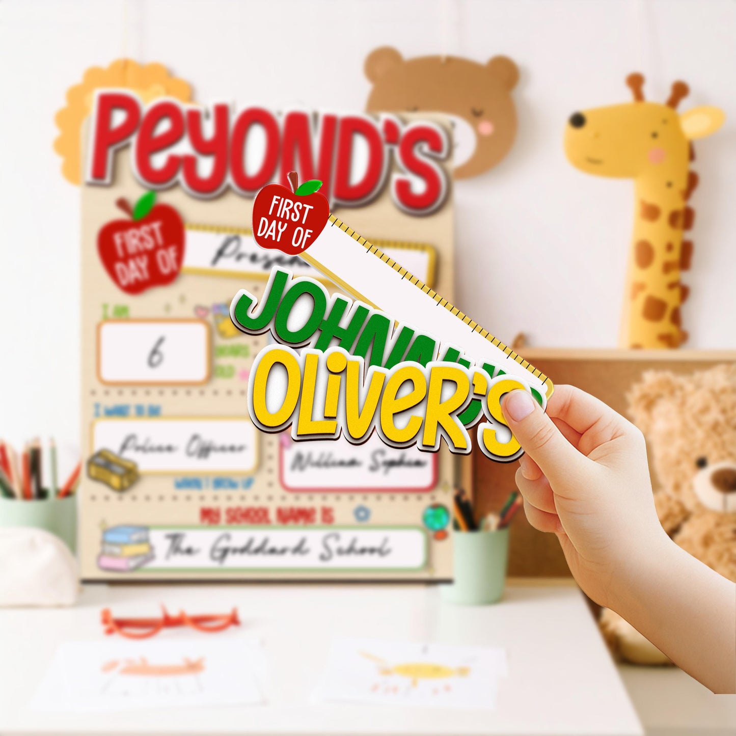 Custom First & Last Day School Sign,Back to School Board,Kindergarten 1st Day of School Dry Erase,First Day Wooden School Sign,Photo Prop