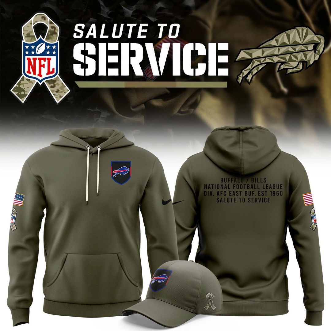 Buffalo Bills Olive 2025 Salute to Service Sideline Standard Issue Hoodie