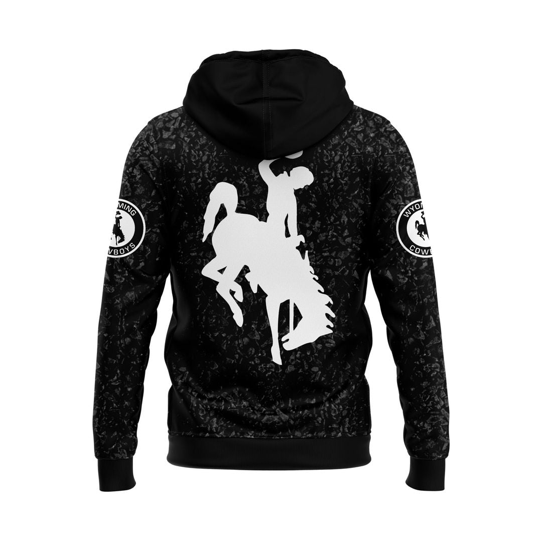 Wyoming Cowboy Football Coal-Black Texture Limited Edition Hoodie