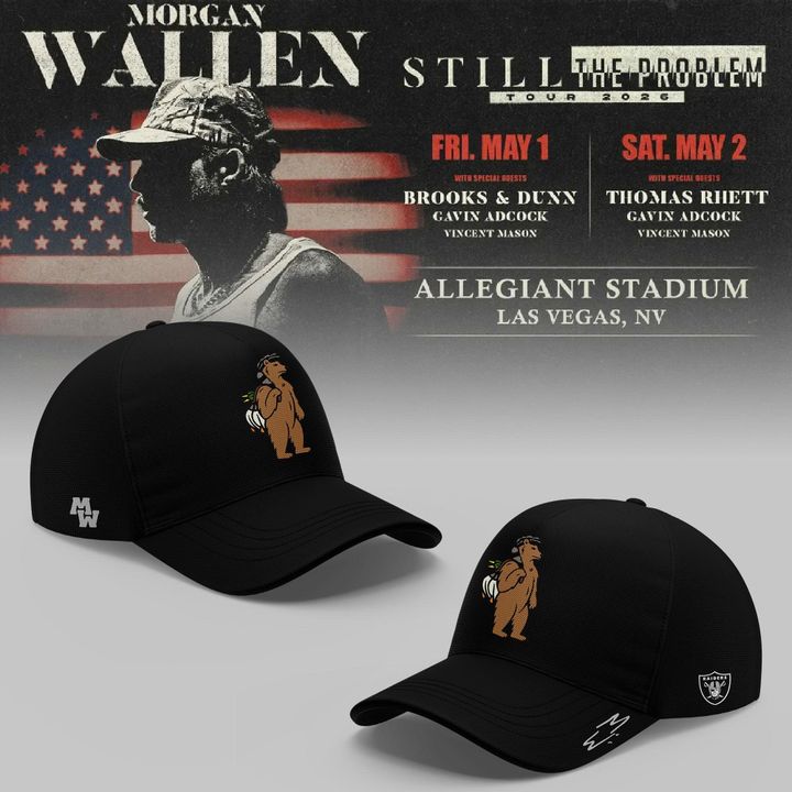 Exclusive Version Signed Cap Morgan Wallen x Las Vegas Raiders for fans.