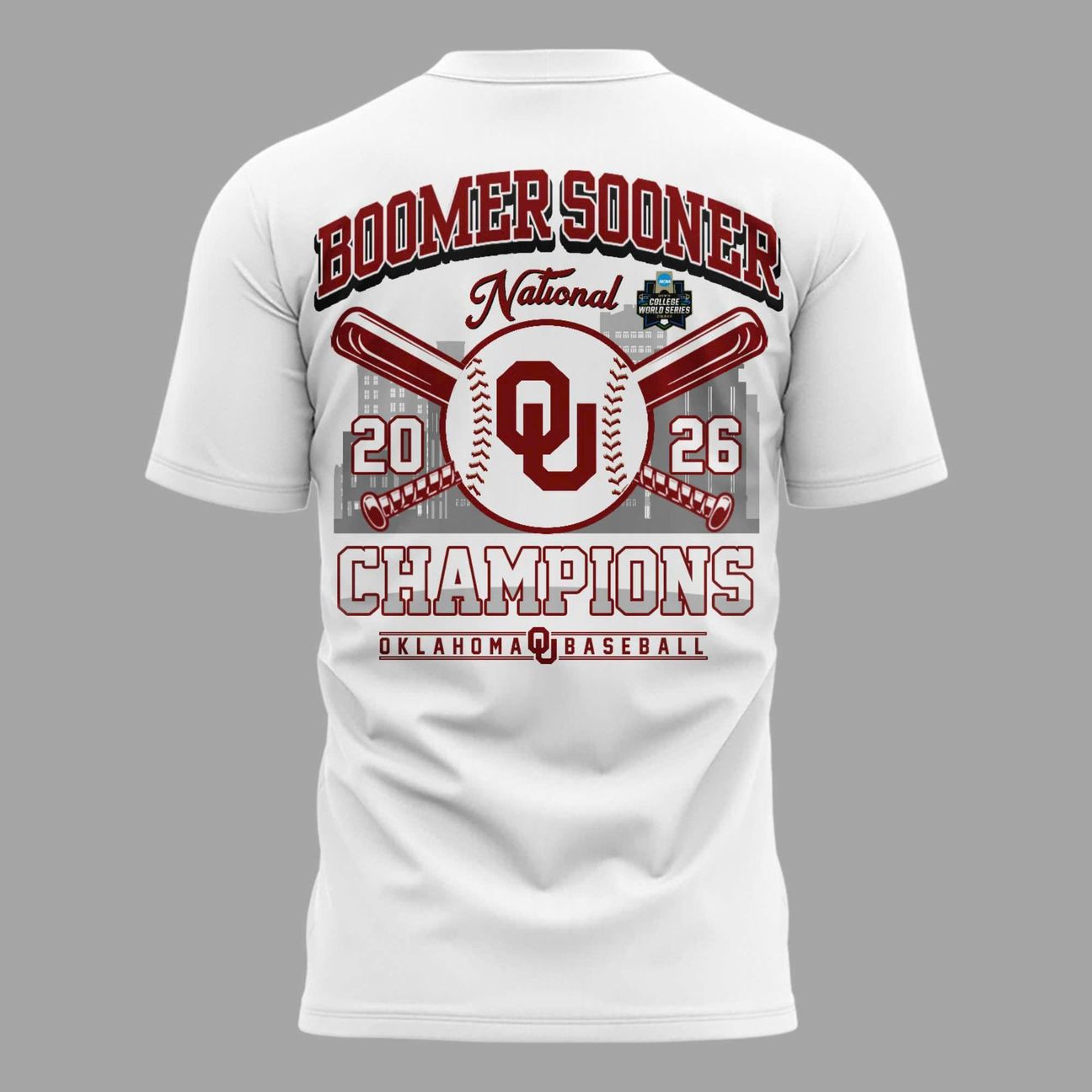Oklahoma Sooners White 2026 NCAA Division I Baseball National Champions Locker Room T-Shirt