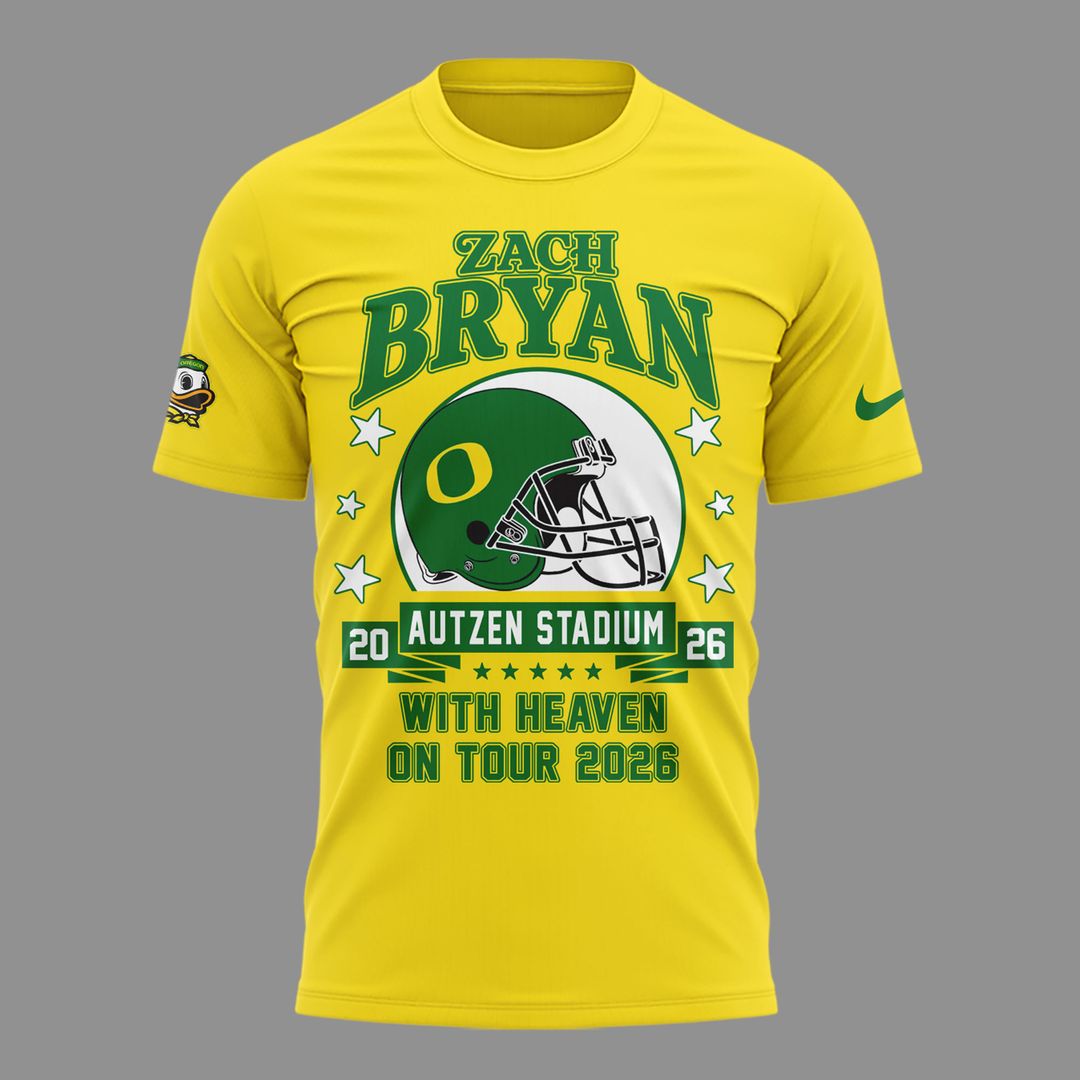 02.10. Exclusive Zach Bryan x Oregon Football - With Heaven On Tour 2026 T-Shirt