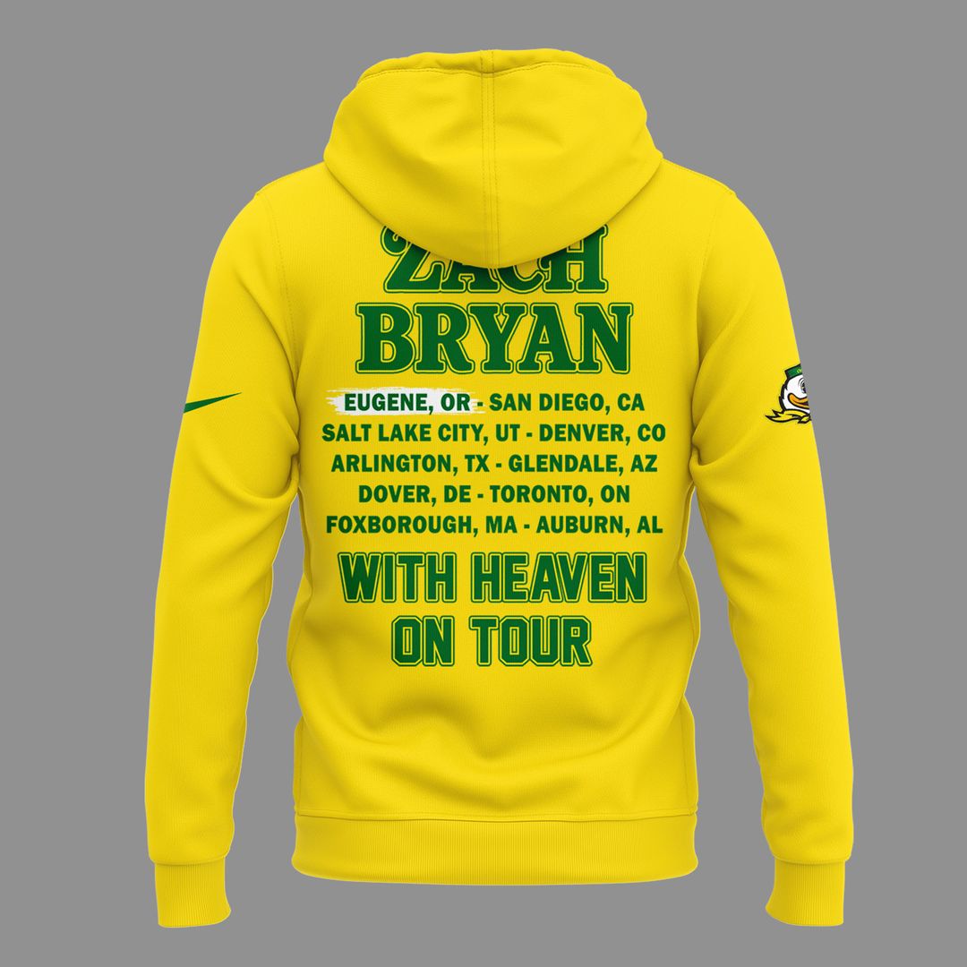 02.12. Perfect Hoodie Zach Bryan x Oregon Football - With Heaven On Tour 2026 Hoodie