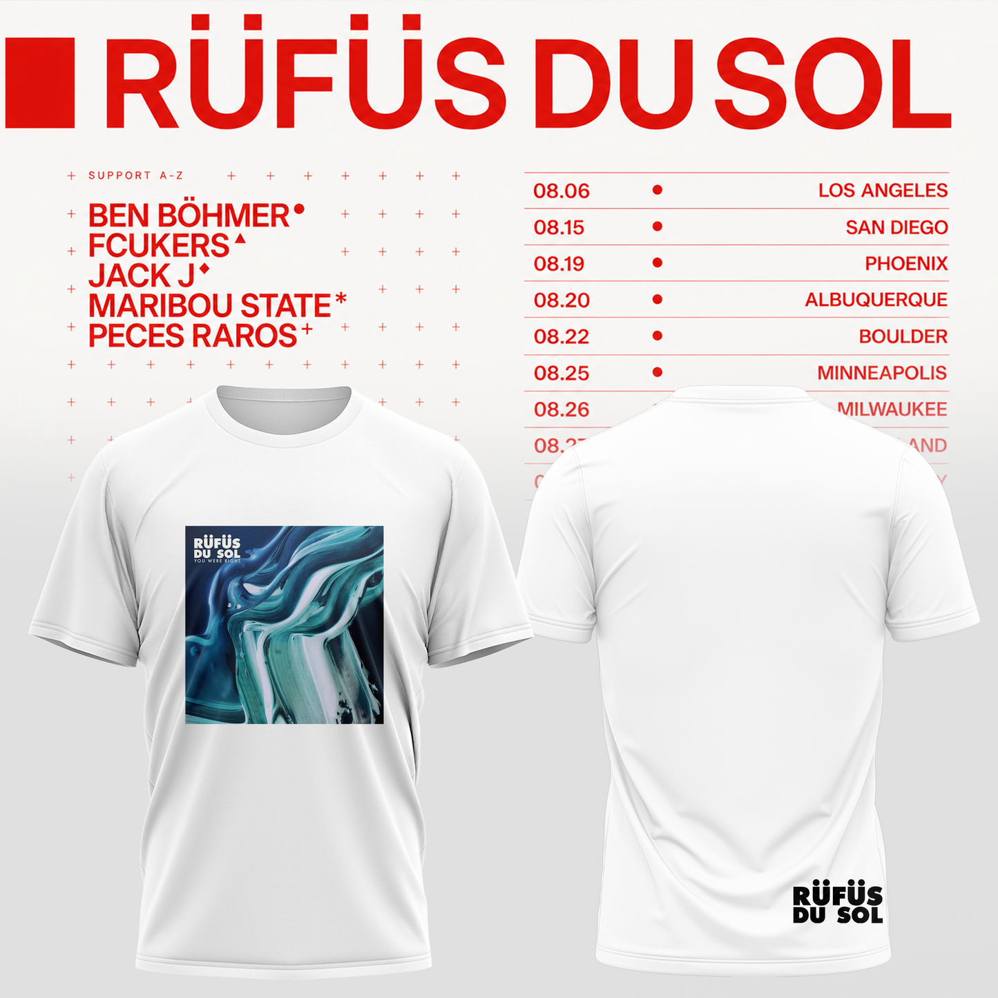 RÜFÜS DU SOL 2026 Tour Merchandise