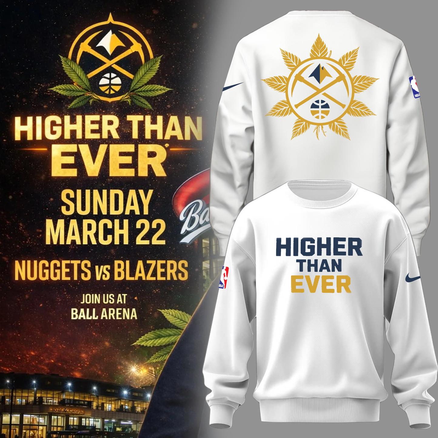 Denver Nuggets - Limited Edition Higher Than Ever Sweater