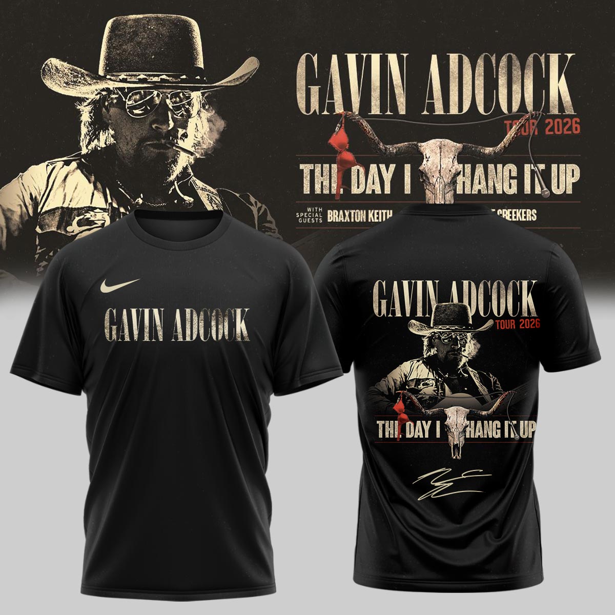Gavin Adcock ”The Day I Hang It Up Tour 2026” Signature – Tshirt