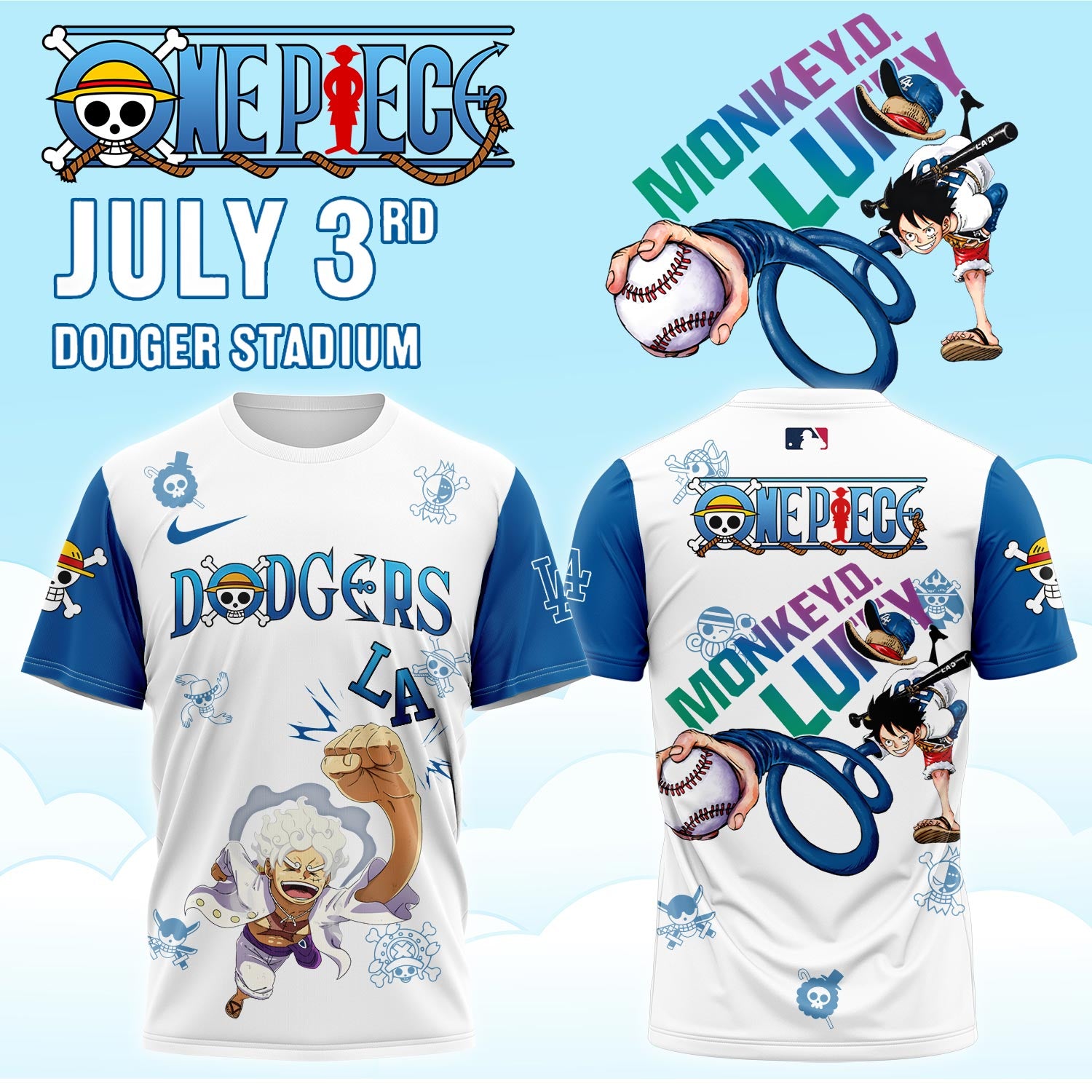 Los Angeles Dodgers _ ONE PIECE Night Limited 2025 Tshirt&amp;Cap