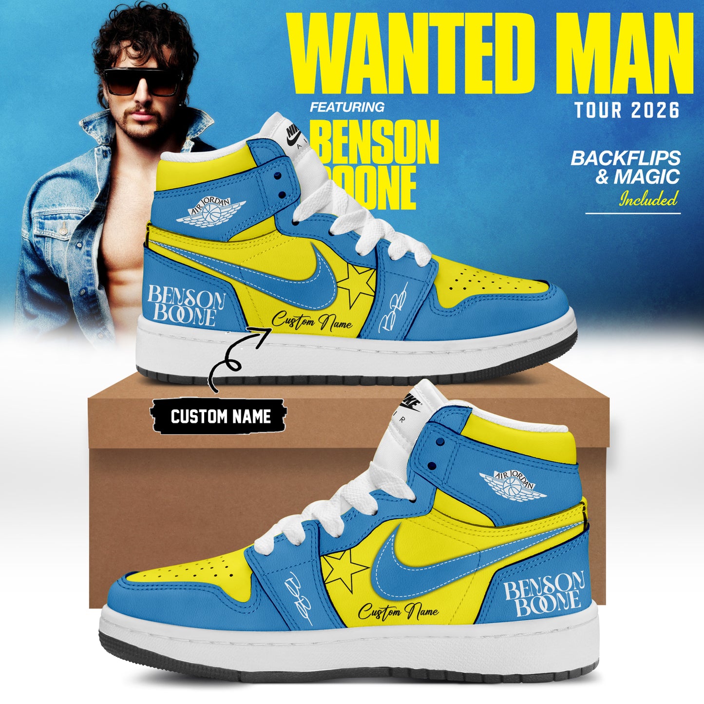 Benson Boone Wanted Man signed Shoes 12