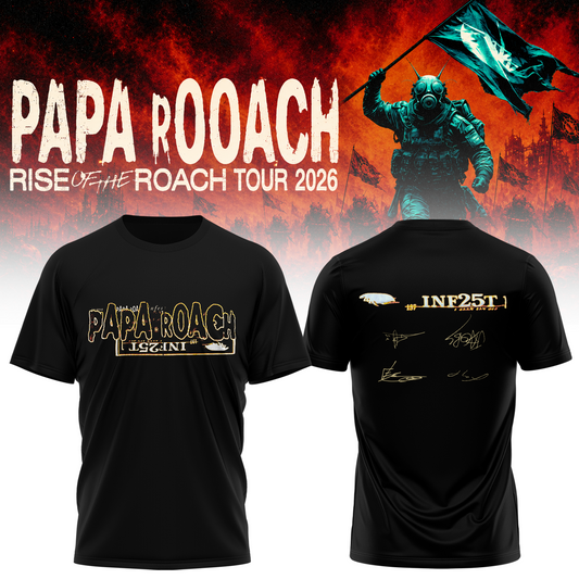 Papa Roach “Rise of the Roach World Tour 2026” Signature Limited Edition – Tshirt 6