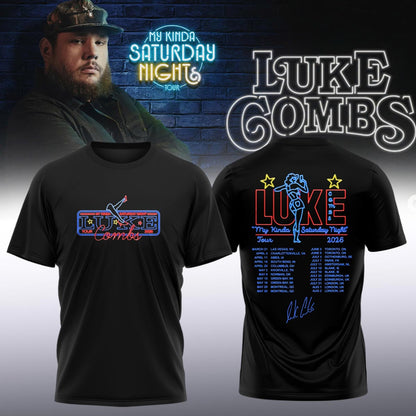 Luke Combs ”My Kinda Saturday Night Tour 2026” Limited Edition Signature – T-shirt