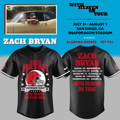 02.20. New Jersey Zach Bryan x San Diego State Football - With Heaven On Tour 2026 Jersey