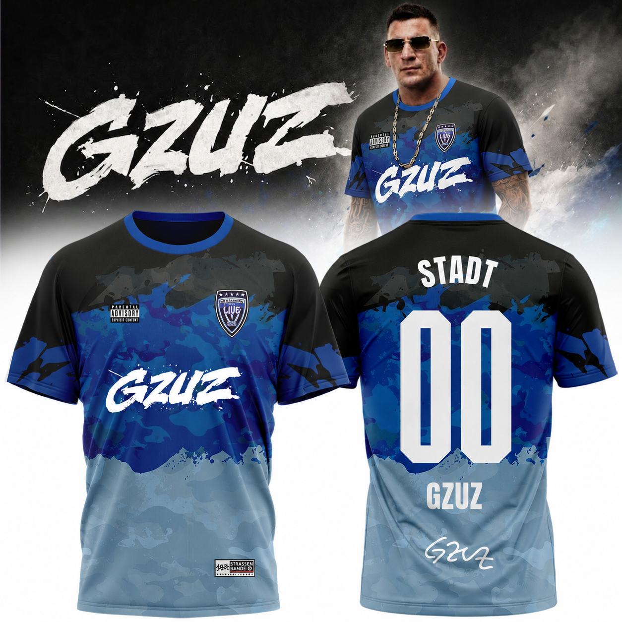 GZUZ “Live Europe 2026” Signature Limited Edition – Tshirt (Custom Name &amp; Number)