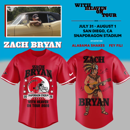 02.26. Limited Edition Zach Bryan x San Diego State Football - With Heaven On Tour 2026 Jersey