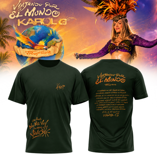 Karol G ” Viajando por el Mundo Tropitour ” Signature Limited Edition – Tshirt