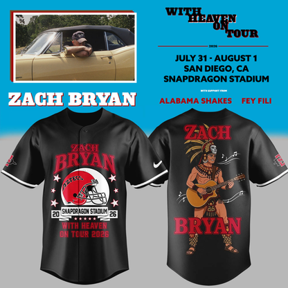 02.30. Perfect 2026 Zach Bryan x San Diego State Football - With Heaven On Tour 2026 Jersey