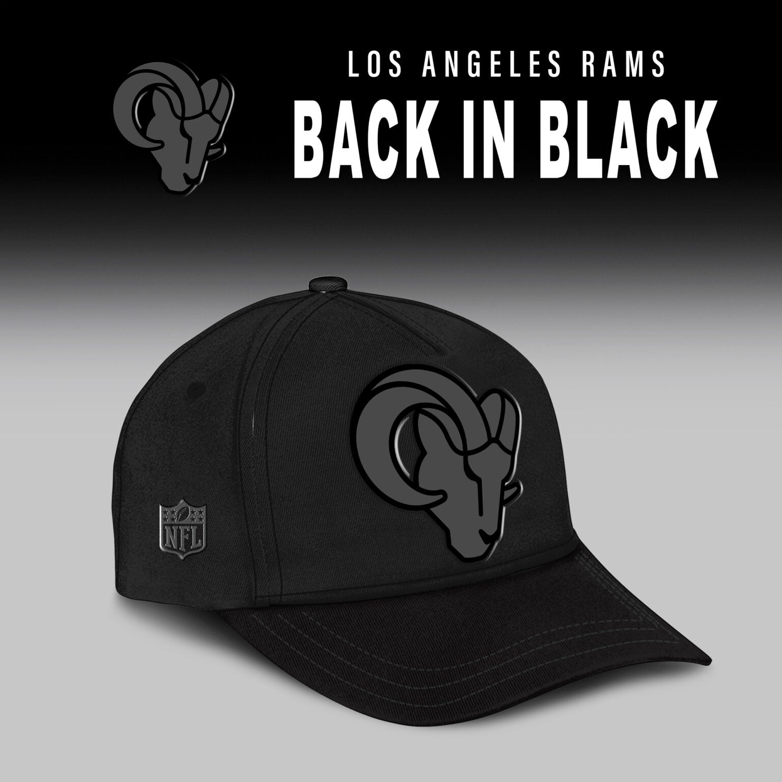 Los Angeles Rams 2025 Back In Black Edition Combo Hoodie Jogger And AF1 Low Top Sneaker For Fan