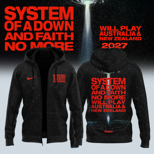,,System Of A Down & Faith No More – Australia & New Zealand Tour 2027 – Zip Hoodie