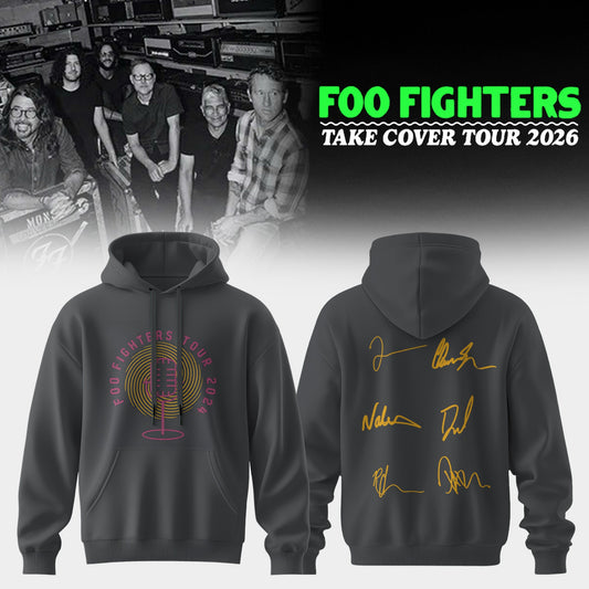 ..Foo Fighters ”Take Cover Tour 2026” Limited Edition Signature - Hoodie