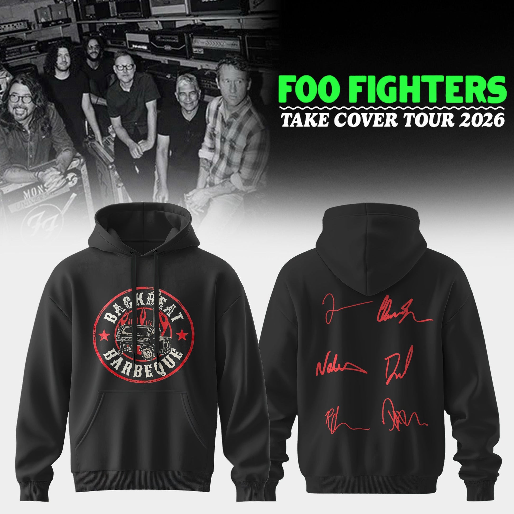 ..Foo Fighters ”Take Cover Tour 2026” Limited Edition Signature - Hoodie