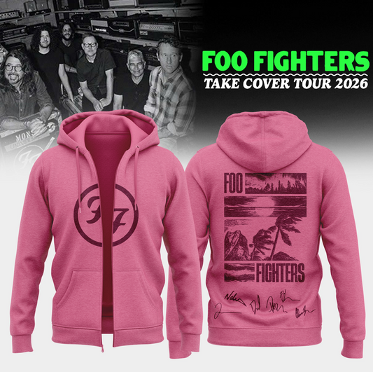 ...Foo Fighters ”Take Cover Tour 2026” Limited Edition Signature - Zip Hoodie