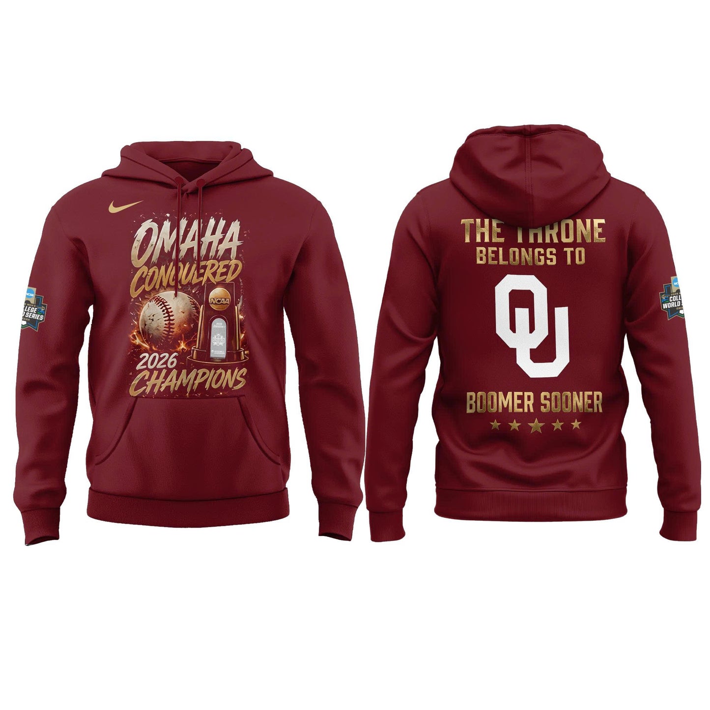 Oklahoma NCAA Basbeball Champions ’26 Limited Edition Red Hoodie